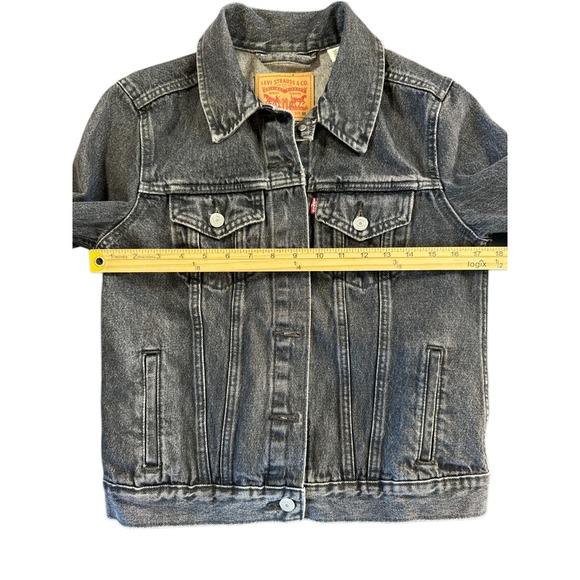 Levi Strauss & Co Black Denim Trucker Jacket Women's Size M - Picture 6 of 9